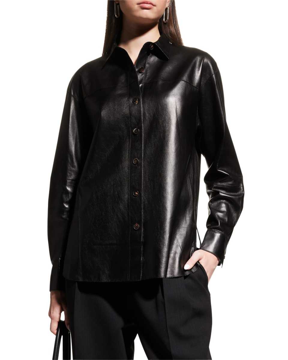 Leather Shirt Jacket