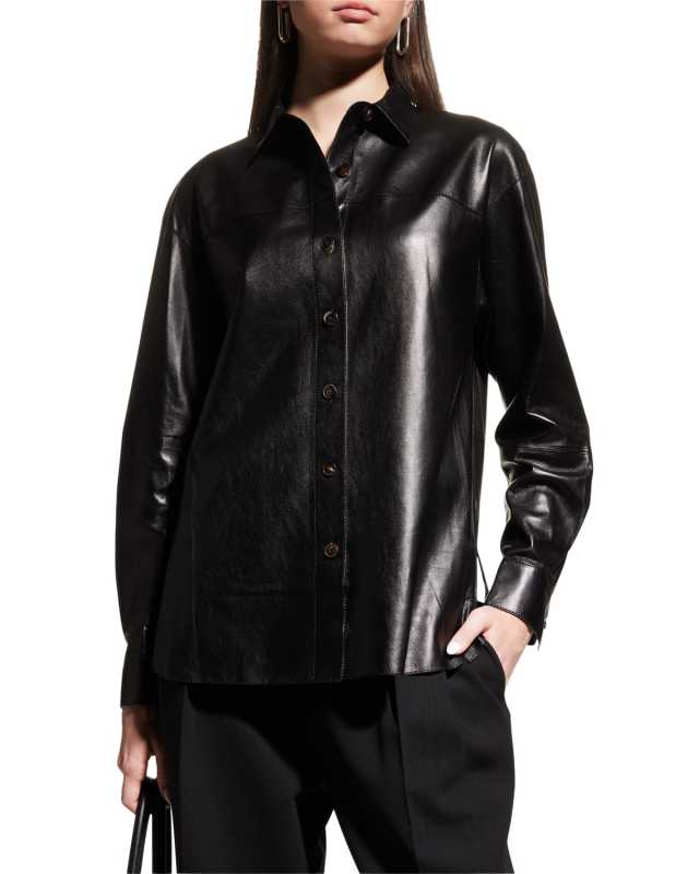 Leather Shirt Jacket