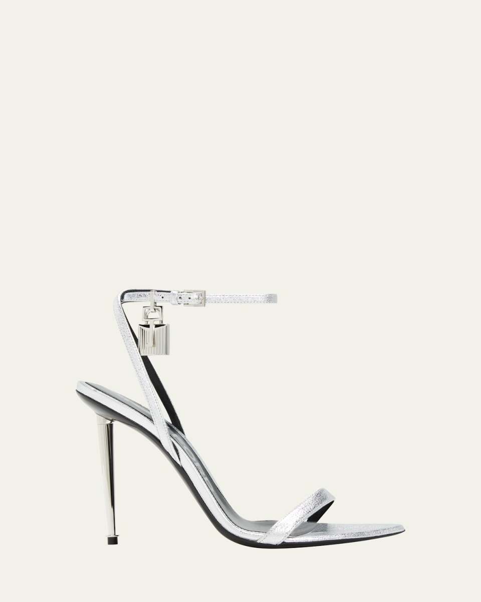 Padlock Metallic Stiletto Sandals