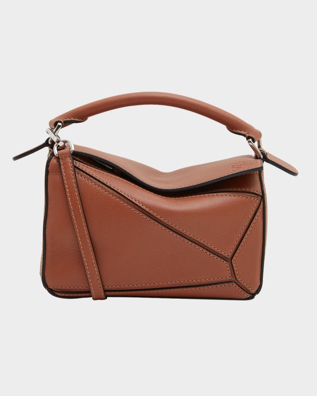 x Paula's Ibiza Puzzle Edge Mini Top-Handle Bag in Leather