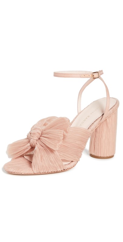 Loeffler Randall Camellia Pleated Bow Heel with Ankle Strap Beauty
