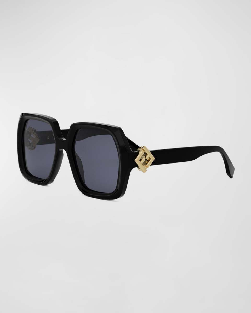 Fendi Diamond Acetate Square Sunglasses