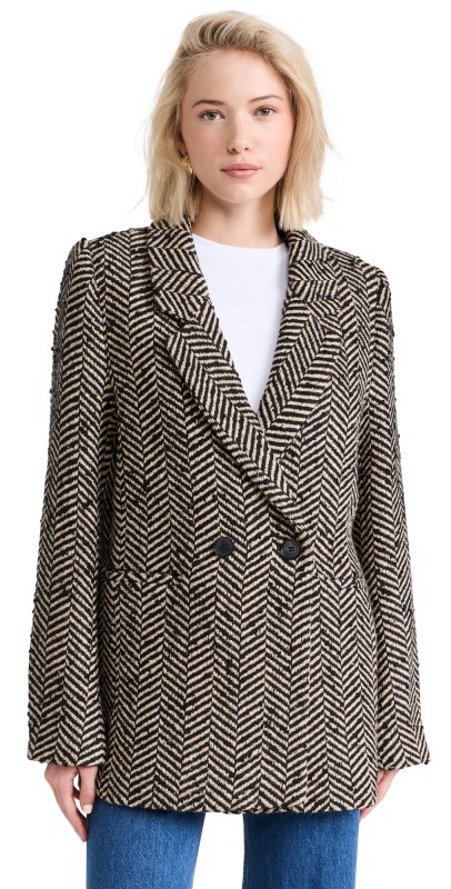 ANINE BING Diana Blazer Cream and Black
