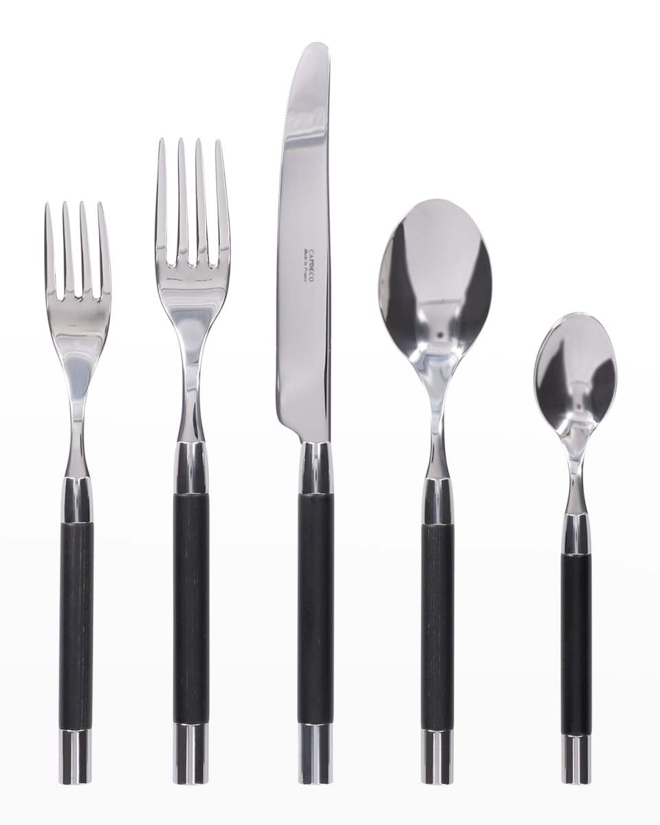 Conty 5-Piece Place Setting, Black Wood
