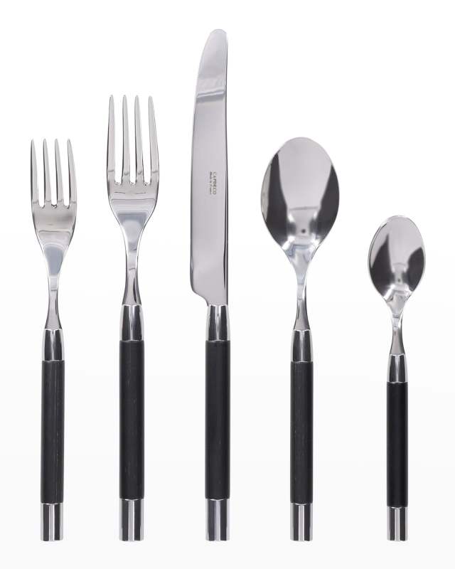 Conty 5-Piece Place Setting, Black Wood
