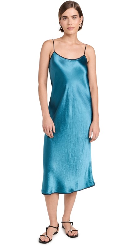 Vince Tipped Slip Dress Blue Waltz/Deep Lake