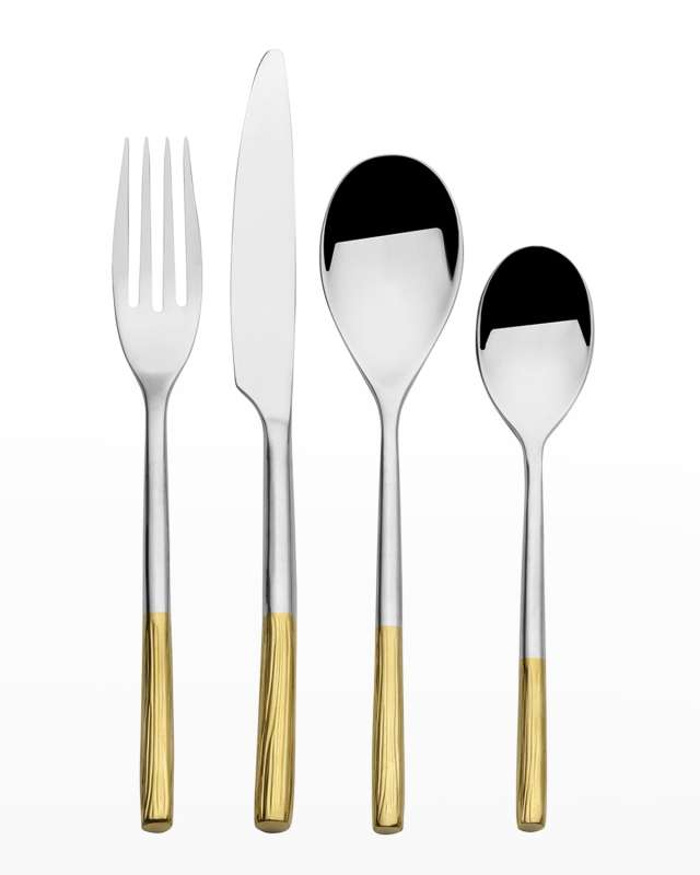 Duval Gold Lines 18/10 16-Piece Flatware Set