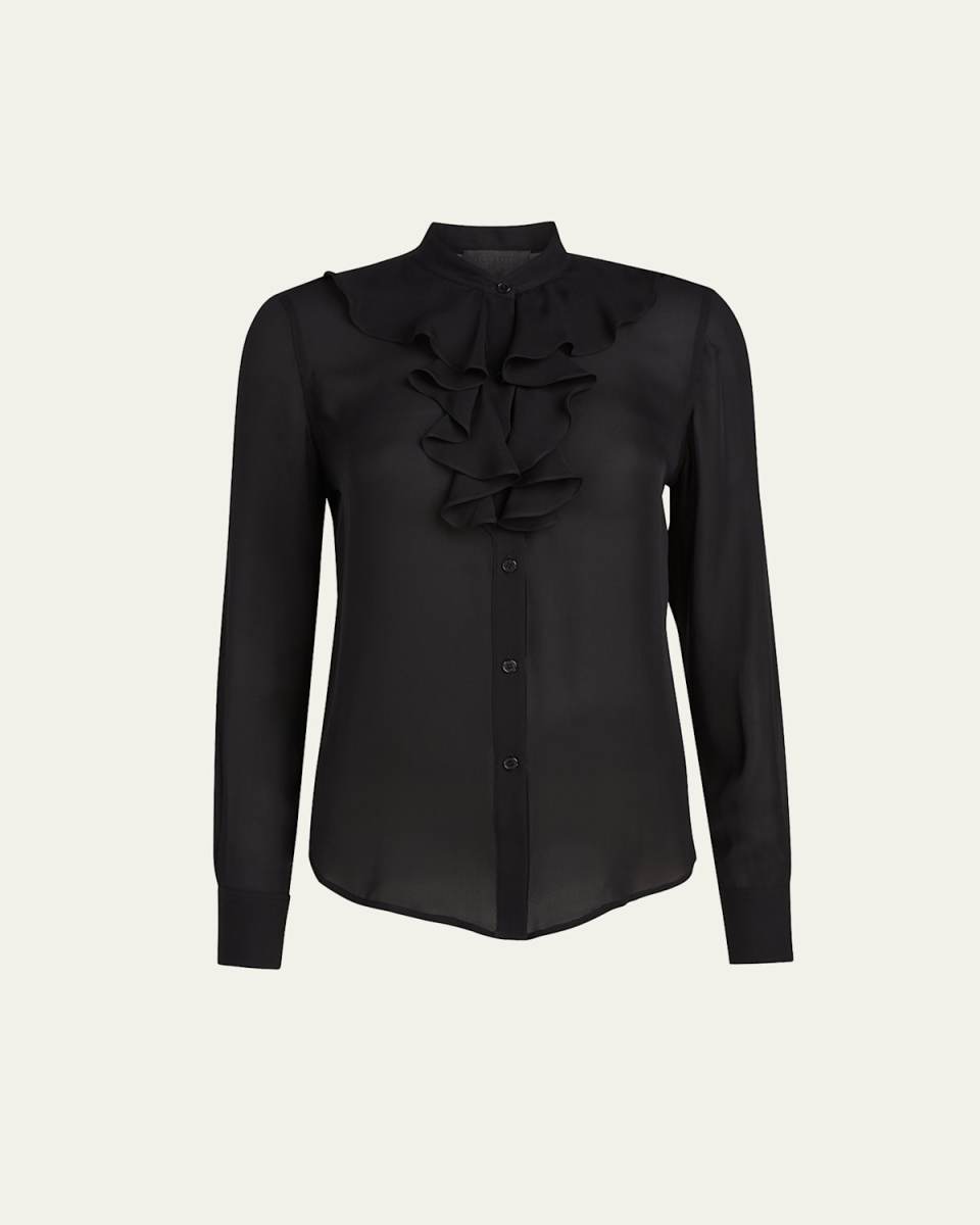 Colleen Ruffled Silk Shirt