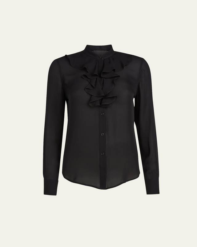Colleen Ruffled Silk Shirt