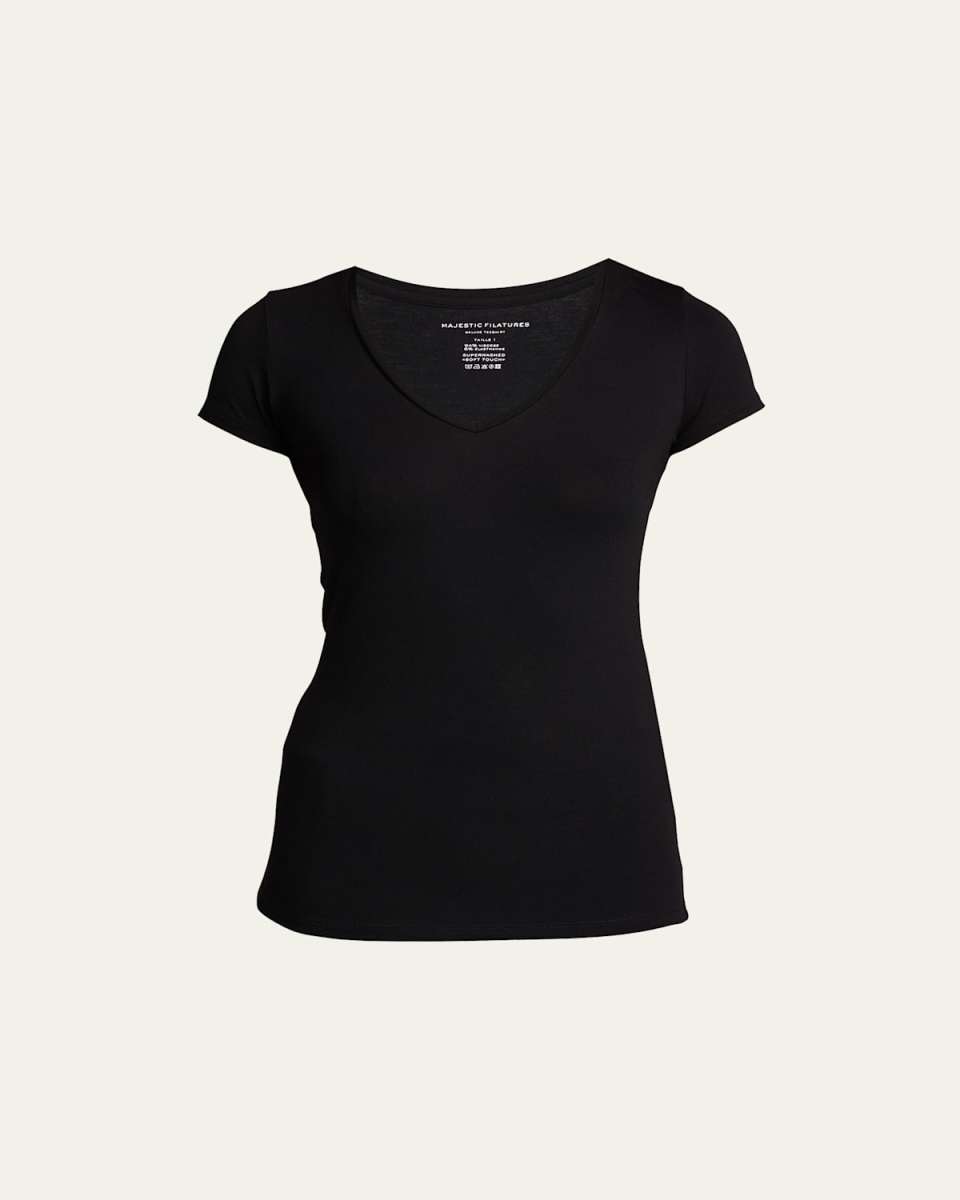 Soft Touch Short-Sleeve V-Neck Top