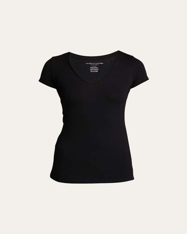 Soft Touch Short-Sleeve V-Neck Top