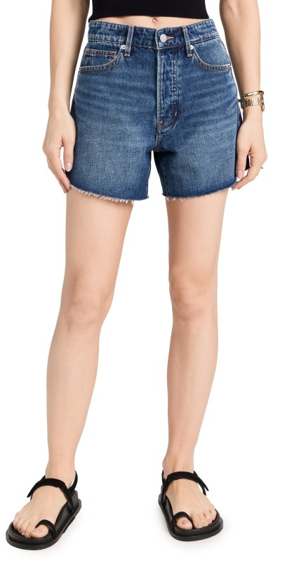 Veronica Beard Jean Ellis Mid Rise Shorts Stoned Bright Blue