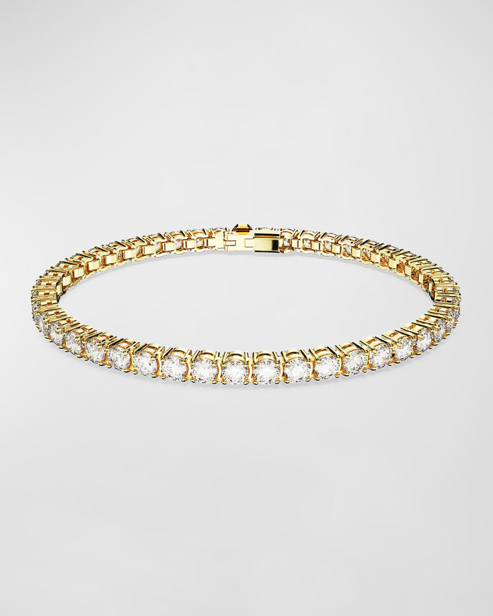Matrix Gold-Plated Round-Cut Crystal Tennis Bracelet