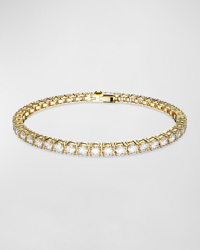 Matrix Gold-Plated Round-Cut Crystal Tennis Bracelet