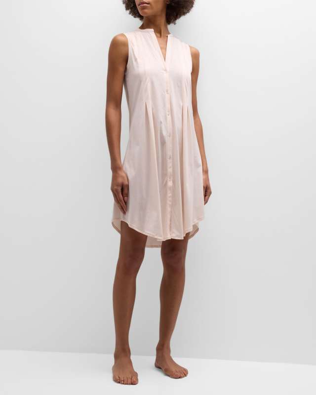 Cotton Deluxe Sleeveless Shirtwaist Nightgown