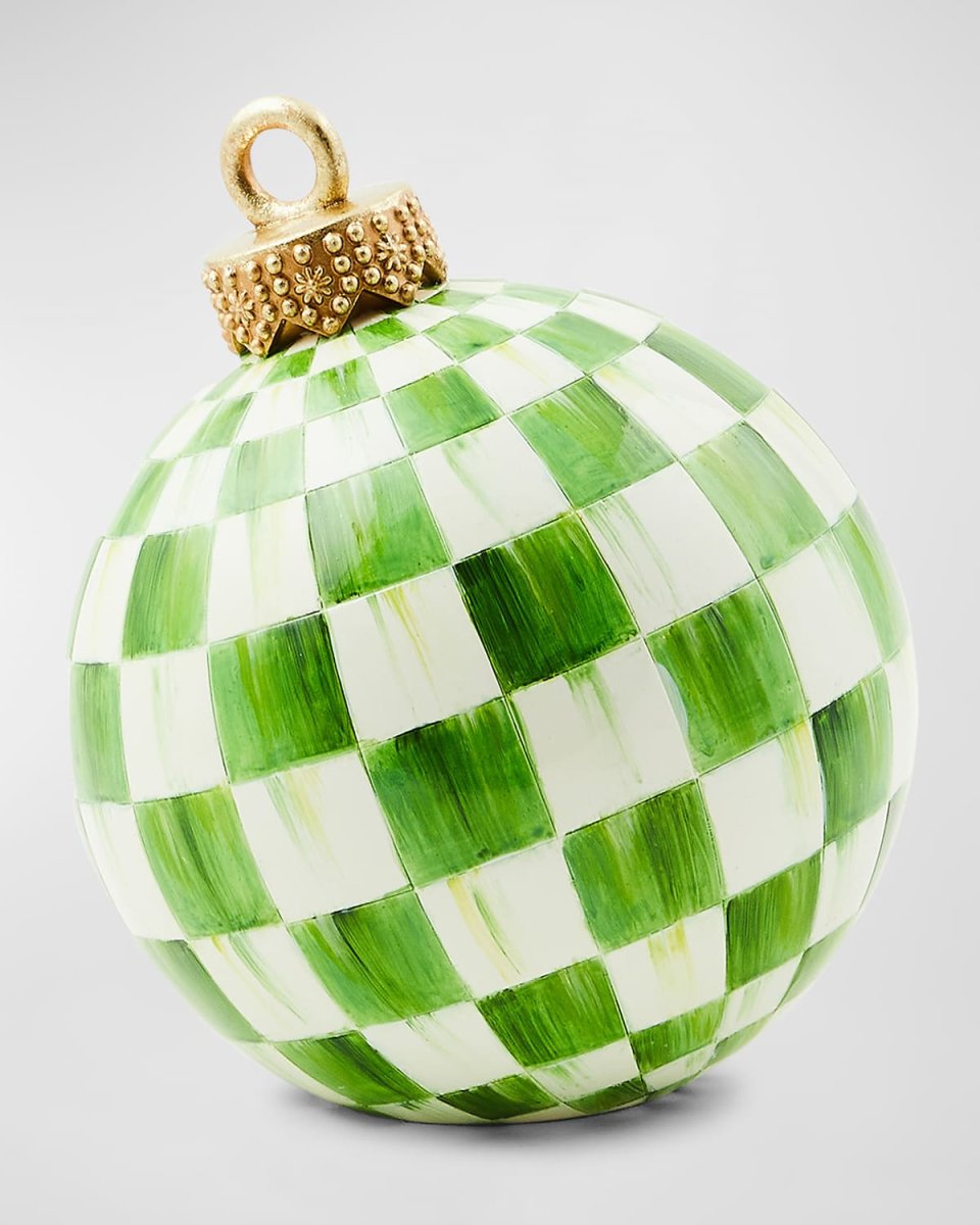 Light Green Check Tabletop Ornament