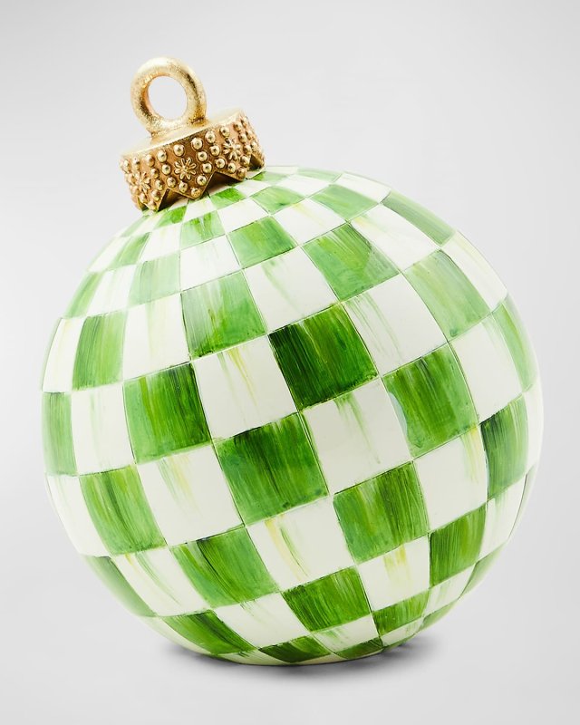 Light Green Check Tabletop Ornament