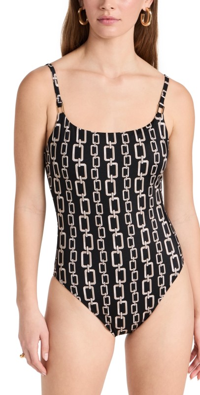 L'AGENCE Remi One Piece Black/Geo Chain