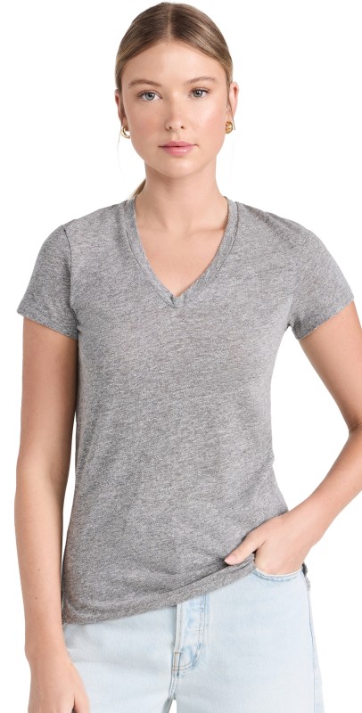 Stateside Triblend V Neck Tee Heather Grey