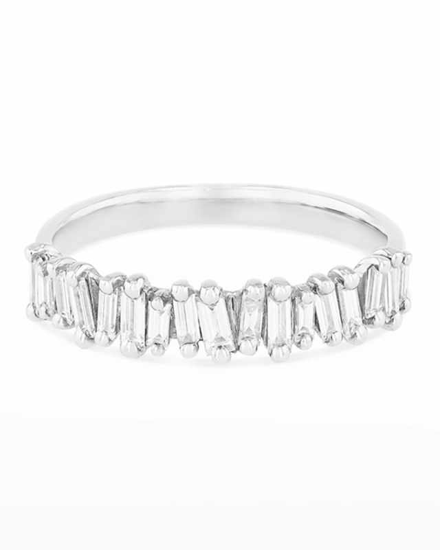 18k Diamond Classic Fireworks Half-Band Ring Size 4.5-8