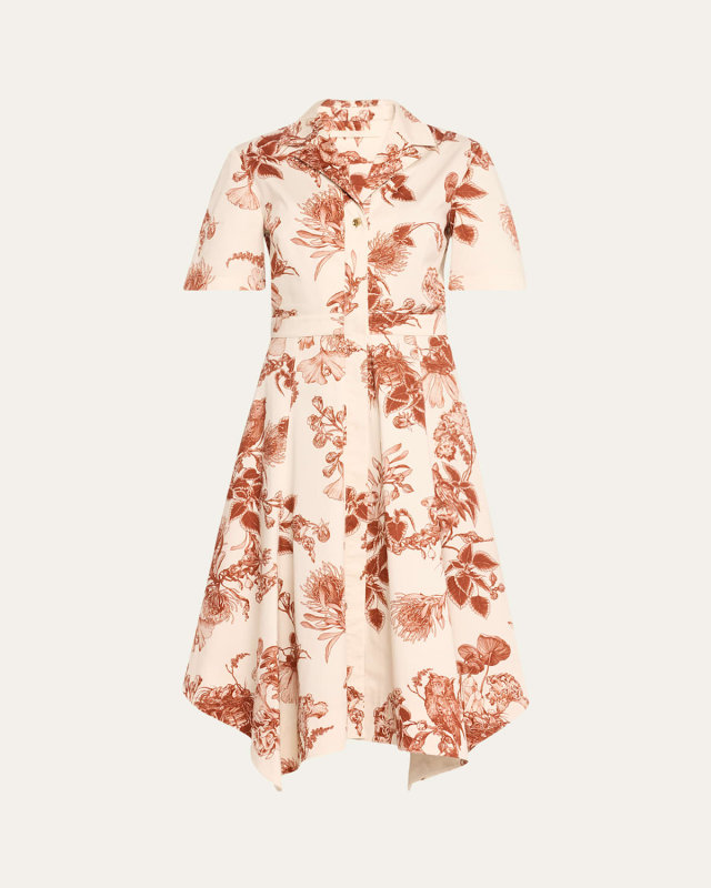 Forest Floral Handkerchief Shirtdress
