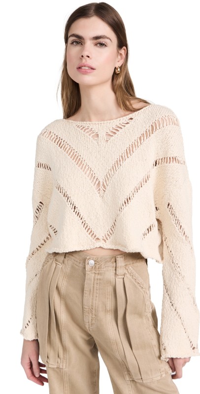 Free People Hayley Sweater Cream
