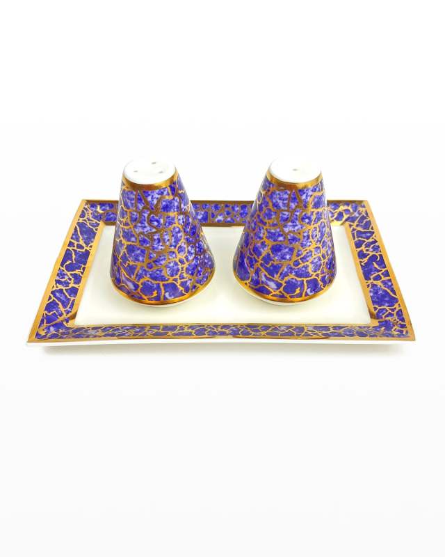 Amalfi Blue Salt & Pepper With Tray