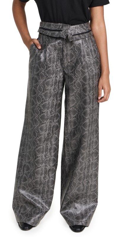 AFRM The Tyler Fold Over Trouser Dark Gray Snake