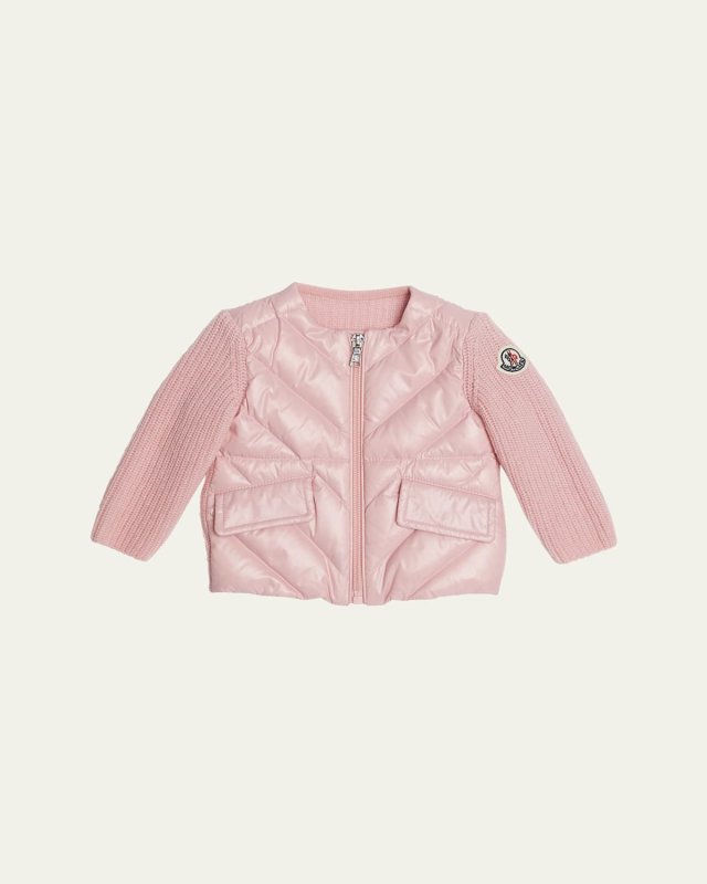 Girl's Wool Combo Cardigan, Size 6M-