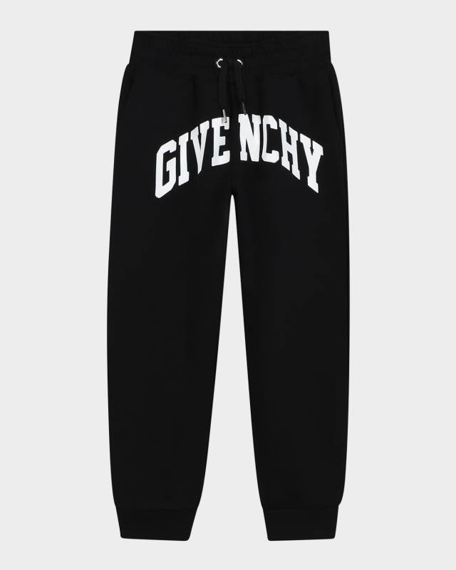 Boy's Curved Logo-Print Joggers, Size 8-14