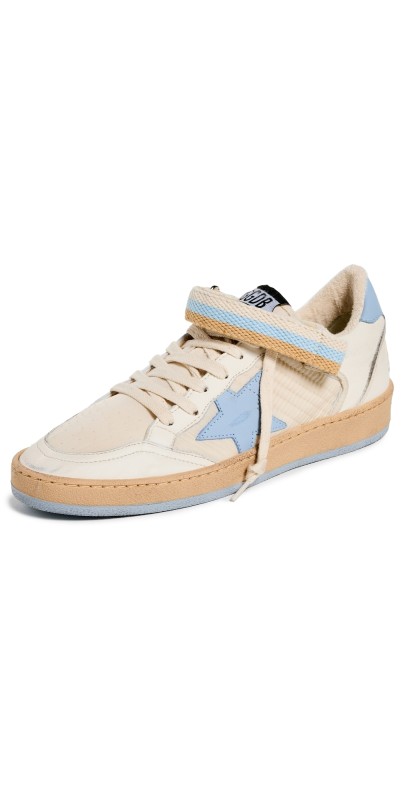 Golden Goose Ball Star Double Quarter with Strap Star Sneakers WHITE/BLUE FOG