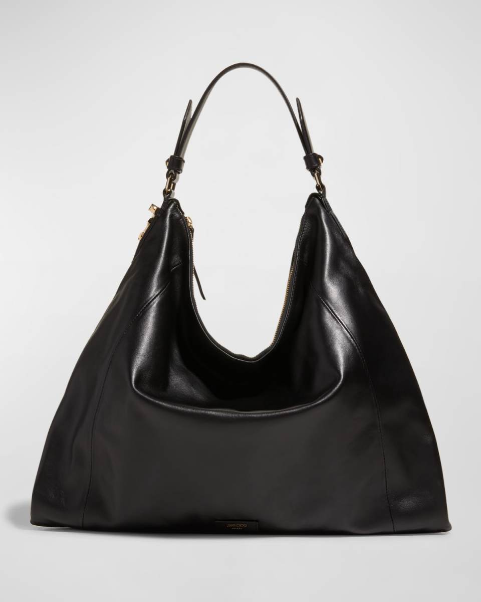 Ana Zip Leather Hobo Bag