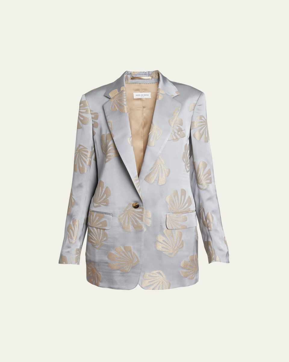 Blanchet One-Button Jacquard Blazer