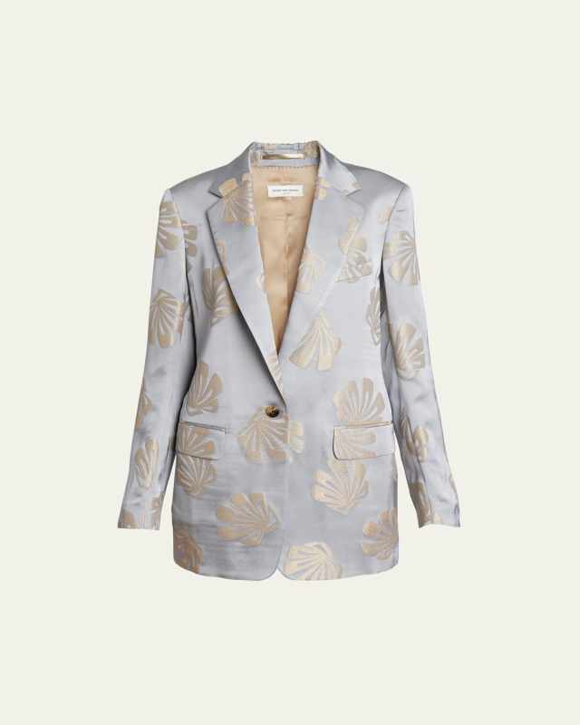Blanchet One-Button Jacquard Blazer