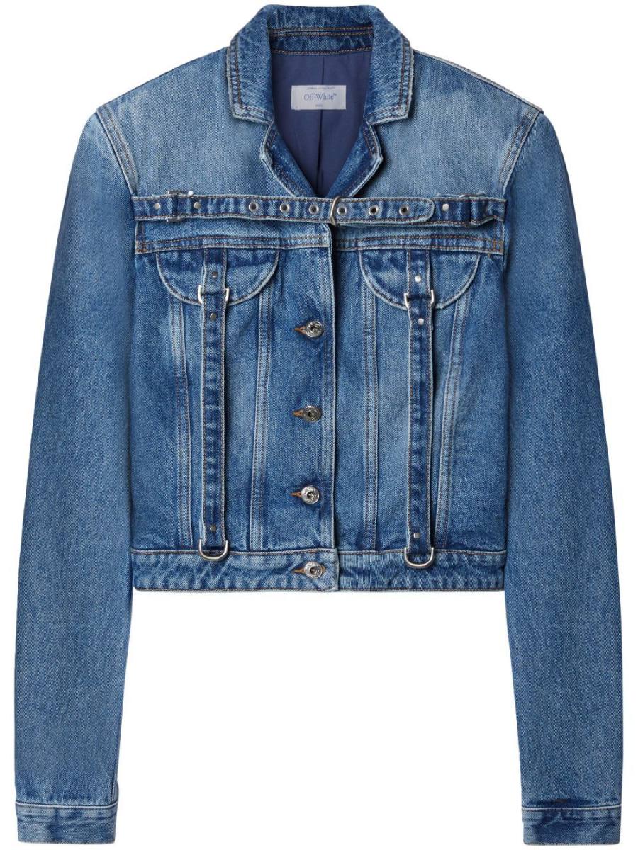 belt-detailed denim jacket