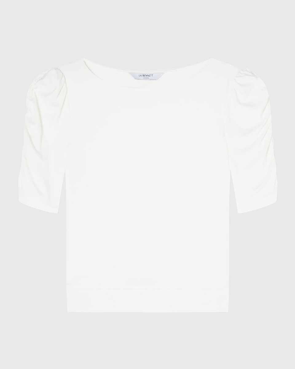 Diana Knit Ruched-Sleeve Top