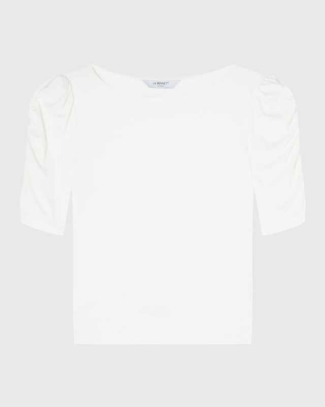 Diana Knit Ruched-Sleeve Top