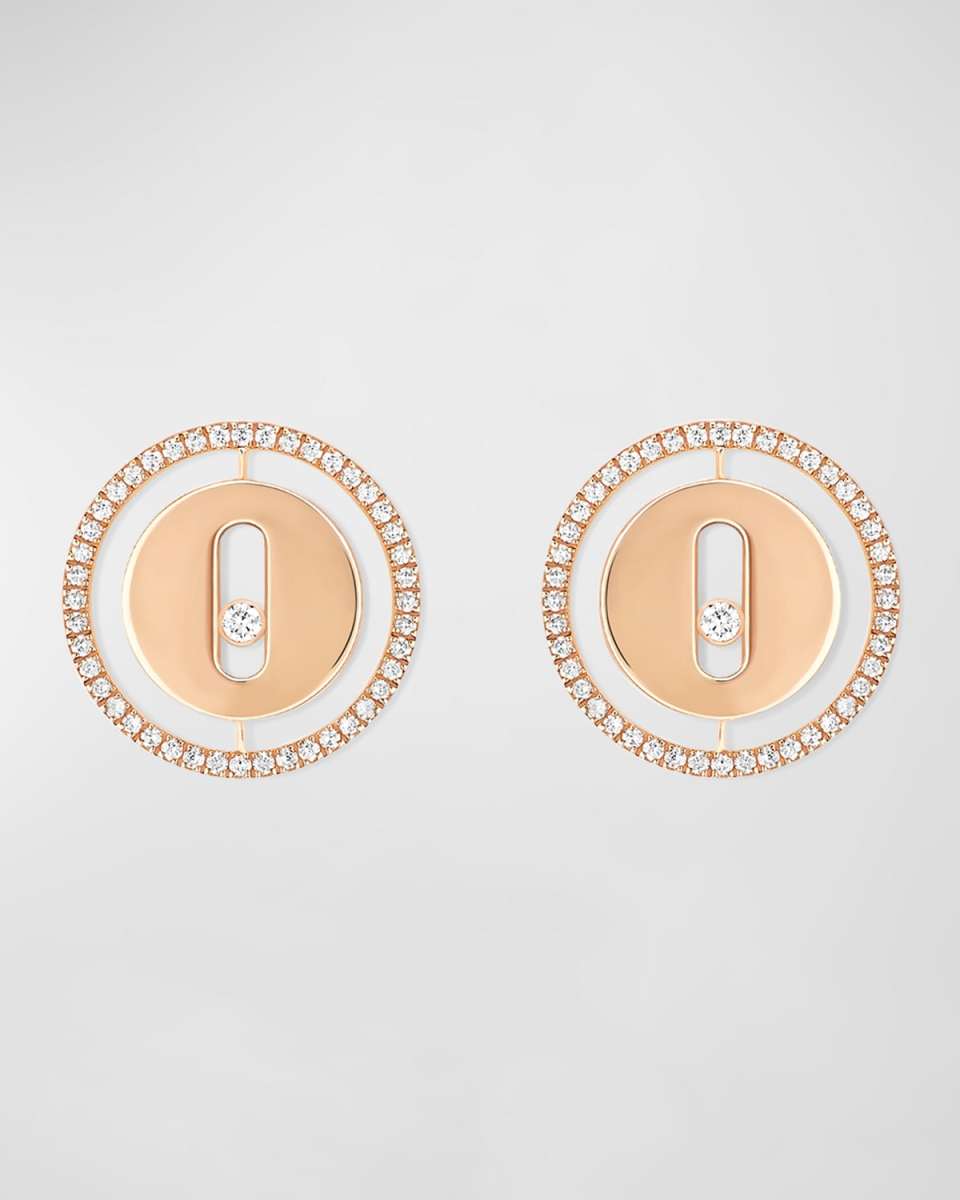LUCKY MOVE 18K ROSE GOLD DIAMOND STUD EARRINGS