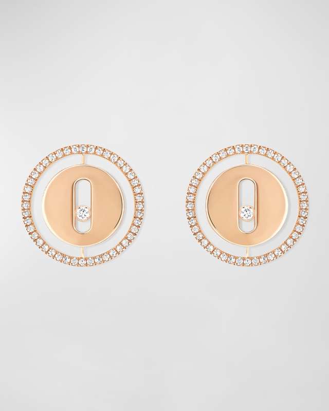 LUCKY MOVE 18K ROSE GOLD DIAMOND STUD EARRINGS