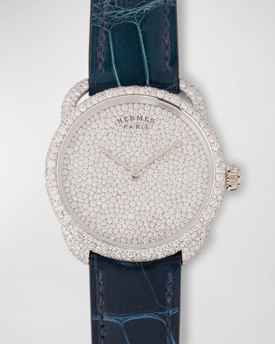 Arceau H Deco Snowset Watch, Medium Model, 34mm