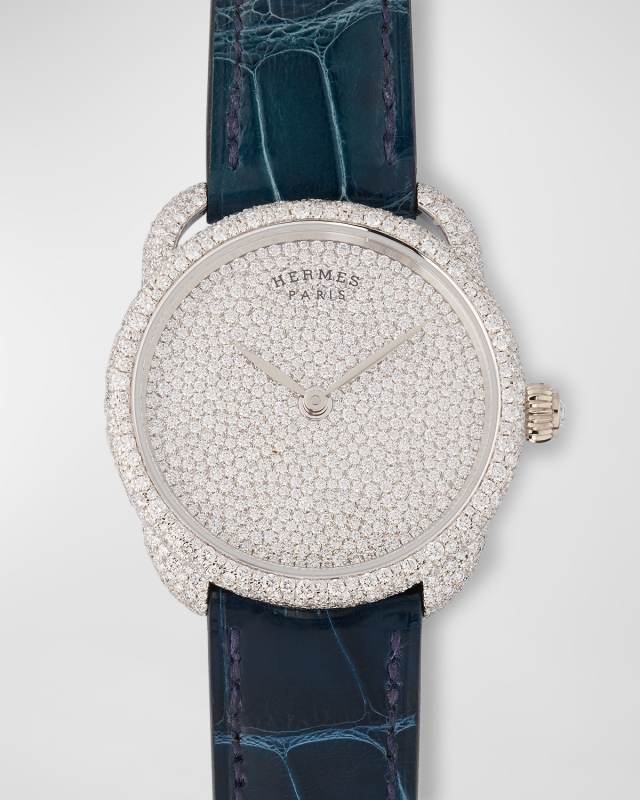 Arceau H Deco Snowset Watch, Medium Model, 34mm