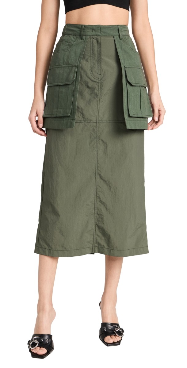 Juun. J Utility Layered Cargo Skirt Khaki
