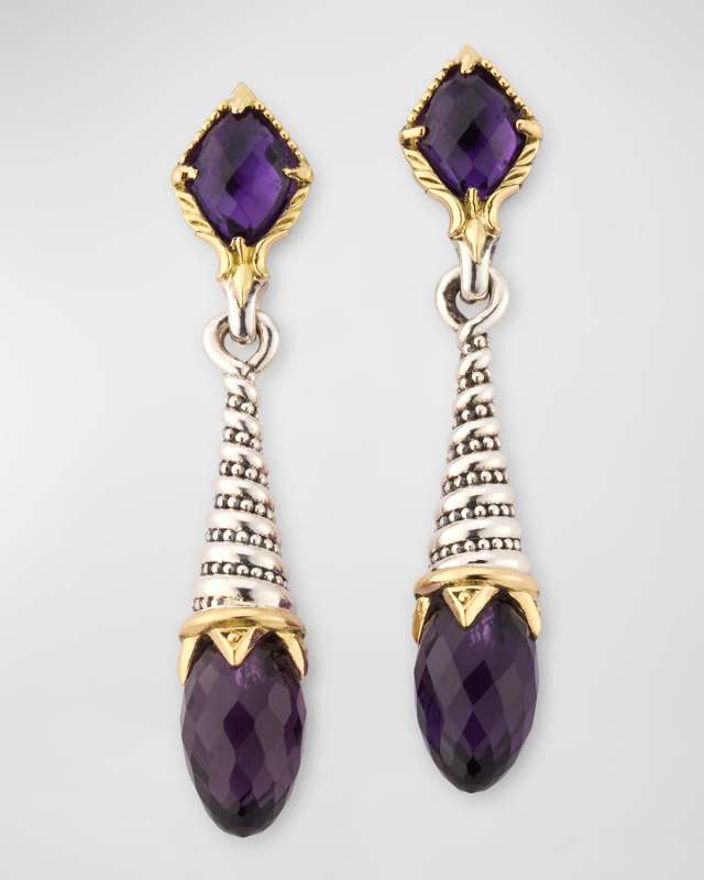 Anthos Dark Amethyst Quartz Drop Earrings