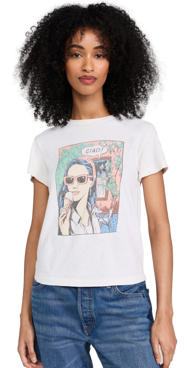 RE/DONE Classic Ciao Tee Vintage White