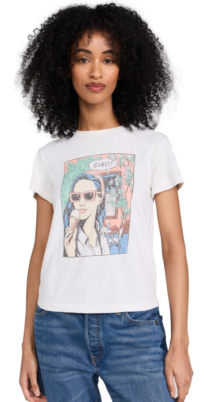 RE/DONE Classic Ciao Tee Vintage White
