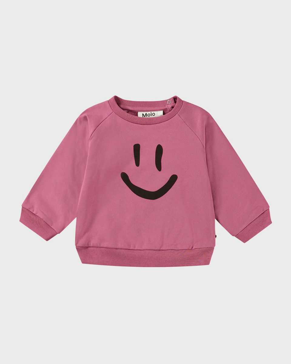 Girl's Disc Happy Face Sweatshirt, Size 3M-2