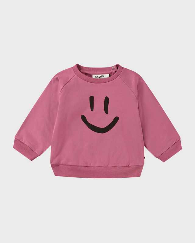 Girl's Disc Happy Face Sweatshirt, Size 3M-2