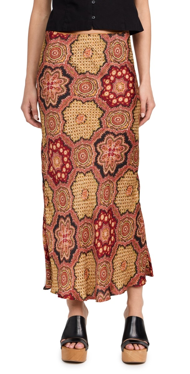 THE GREAT. The Seabank Skirt Patchwork Print