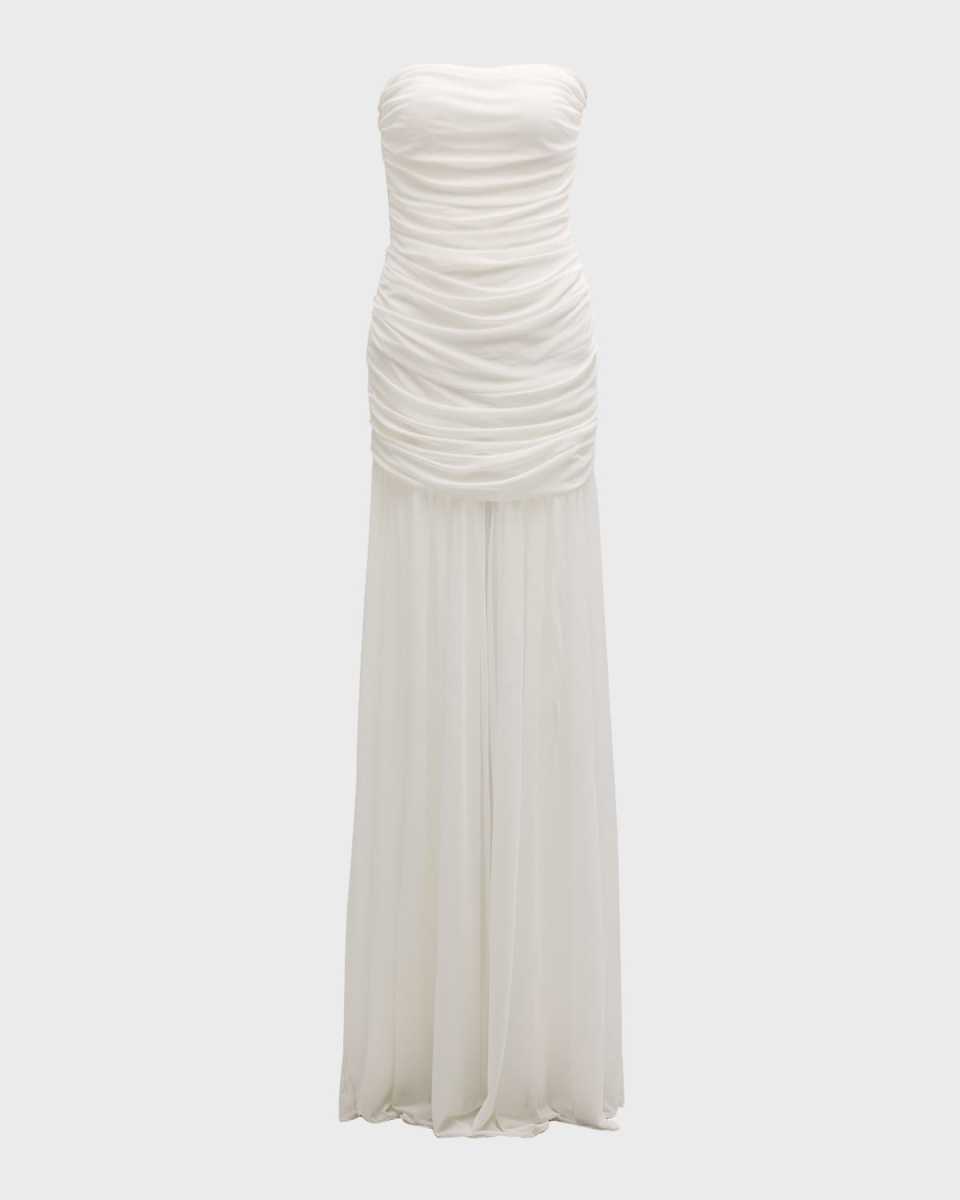 Adele Ruched Strapless Maxi Dress
