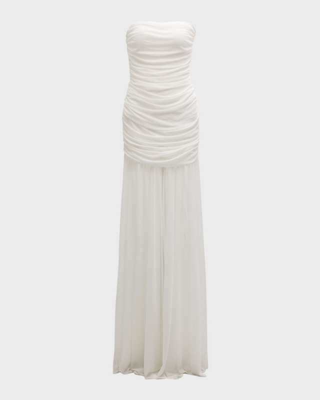 Adele Ruched Strapless Maxi Dress